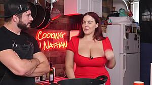 Horny Woman with Big Tits Fucks in Kitchen