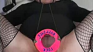 Crossdressing sissy dominates self in intense gay bdsm