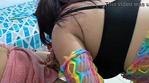 Exciting moans from stepmother in new year's homemade gathering