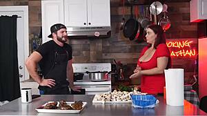 Horny Woman with Big Tits Fucks in Kitchen