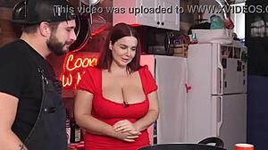 Horny Woman with Big Tits Fucks in Kitchen