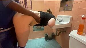 Yo, this fast food manager got totally smashed in the bathroom, it's wild!