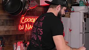 Horny Woman with Big Tits Fucks in Kitchen