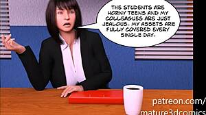 Hot Damn! Sexy Big Ass Teacher Rides BBC from Principal in 3D Comic!