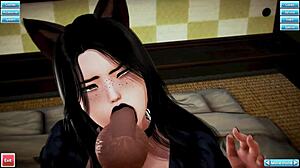 Goth Catgirl Maid Pleasures Her Master’s Needs