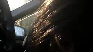 Lesbian Bestfriend Surprises With Sloppy Road Head in Car