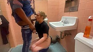 Yo, this fast food manager got totally smashed in the bathroom, it's wild!
