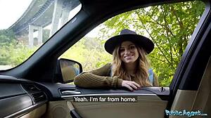 Public Agent Nicole Rae Sucks Big Dick in Public POV with Big Tits