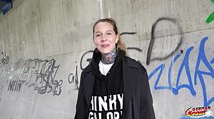 german scout lures crazy tattoo model lisa for wild casting