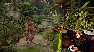 Gamer slut forgot cam during dildo play