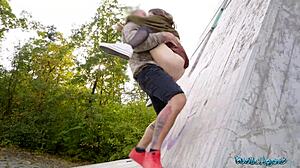 Public Agent Nicole Rae Sucks Big Dick in Public POV with Big Tits