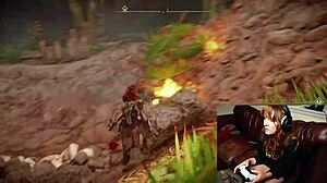 Gamer slut forgot cam during dildo play