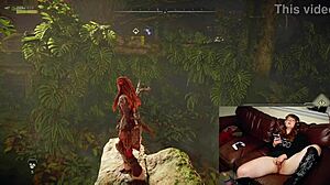 Gamer slut forgot cam during dildo play