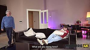 Mature4k sexy april velvet is running her horny business and use her big tits and tight pussy to make profits