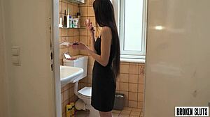 tiny tiktok babe hints at rough doggystyle sex before party