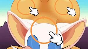 Man, Rouge sucks cock and swallows cum while ass-fucked!