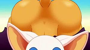 Man, Rouge sucks cock and swallows cum while ass-fucked!