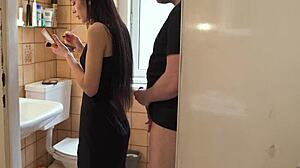 tiny tiktok babe hints at rough doggystyle sex before party