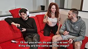Stepsister rides brother's best friend, squirting as he plays videogames