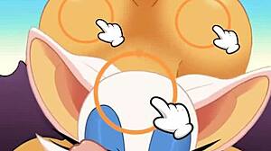 Man, Rouge sucks cock and swallows cum while ass-fucked!