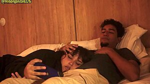 Stepsister begs for sleep on legs but avoids brother's cock