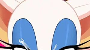 Man, Rouge sucks cock and swallows cum while ass-fucked!