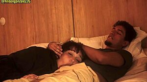 Watching chubby shemale get extreme facial cumshot in POV