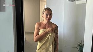 watch stheno undress and dance on beach?