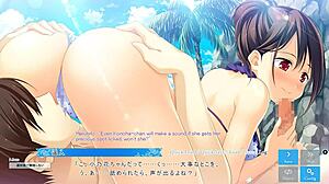 A visual novel-style anime with erotic elements featuring a girl who falls in love at a resort