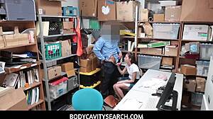 Petite teen caught shoplifting gets rough punishment inside