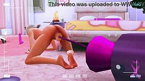 Perverted stepdaughter tests deep throat on camera for stepdad in Sims hentai animation 😜