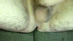 Solo pleasure with a big and uncut cock