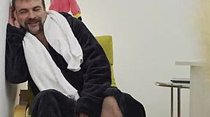 smelly fat russian dad hangs out with stepsons girlfriend and her hot friend