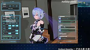 Android girl in AI-Deal-Rays hentai game delivers steamy blowjobs for health boosts.