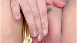 Latina solo with wet pussy and toys