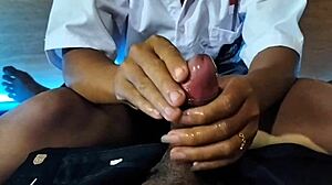 amateurs couple in blowjob handjob homemade massage teasing