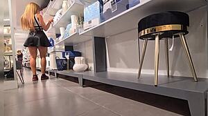 Hot Blonde Fingers And Fucks Asshole In Shop Dressing Room