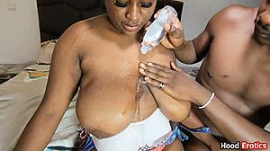 Fifty Pounds Big Boobs Slut with Monster Black Cock in Doggy Style!