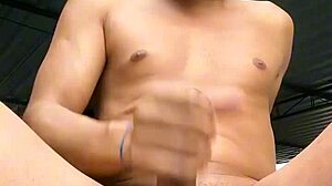 Pornstar masturbates to orgasm on rooftop terrace