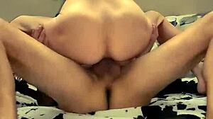 Amateur wife rides in cowgirl position homemade POV video