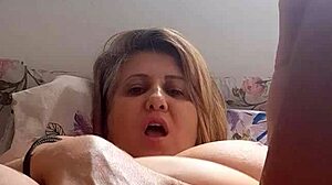 Blonde amateur wakes up horny in lingerie