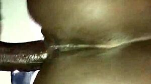 Big black cock cums on shaved head of horny milf in 1 on 1 sex video