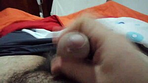 A solo massage session leading to explosive corrida.