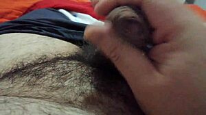 A solo massage session leading to explosive corrida.