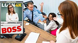 Naughty secretary helps boss to achieve multiple orgasms