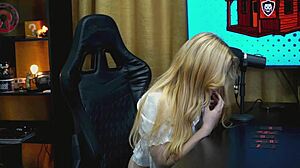 girl shows hairy pussy on podcast table