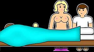 talking to step dad while his wife works me under blanket.