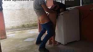 Married housewife pays young stud for ass worship and sex