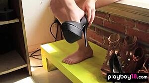 redhead leanna decker shows off her epic natural boobs