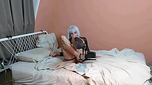 Skinny goth girl enjoys anal toys and orgams